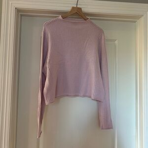 Wild Fable Lavender Mock Neck Roll-Neck Cropped Long Sleeve Top 2X